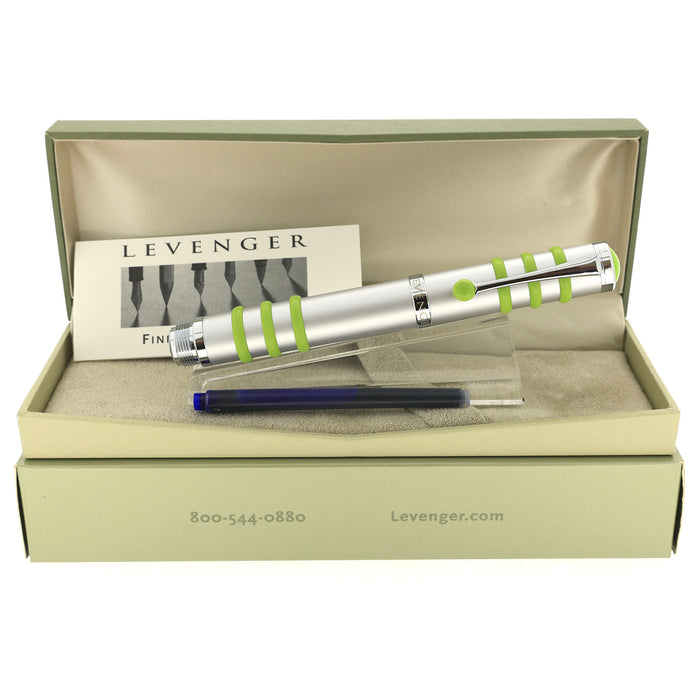 2013 LEVENGER LS3 GREEN MEDIUM NIB FOUNTAIN PEN NEW IN BOX NEVER INKED OFFERED BY ANTIQUE DIGGER