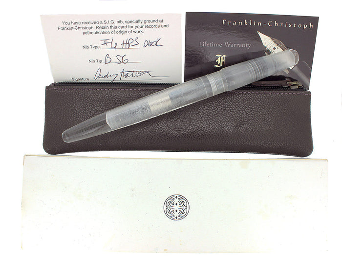 2017 FRANKLIN CHRISTOPH MODEL 66 BROAD NIB SOLID ICE FOUNTAIN PEN W/BOX OFFERED BY ANTIQUE DIGGER
