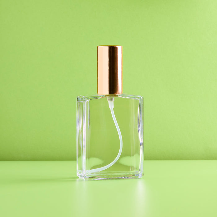 4 oz Glass Bottle with Gold Sprayer & Cap fragrance oil bottle