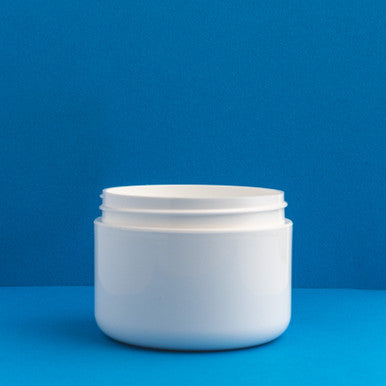 8 oz White Double Walled Plastic Cosmetic Jar fragrance oil bottle