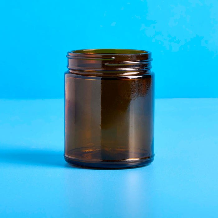 9 oz Amber Straight Sided Jar fragrance oil bottle