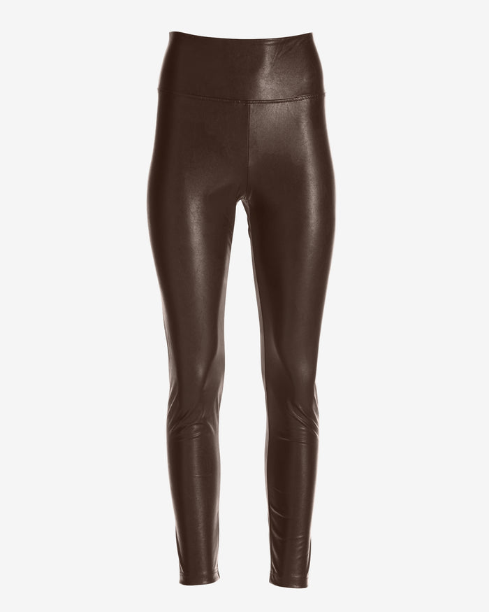 Aspen Faux Leather Pull On Legging Chocolate Torte
