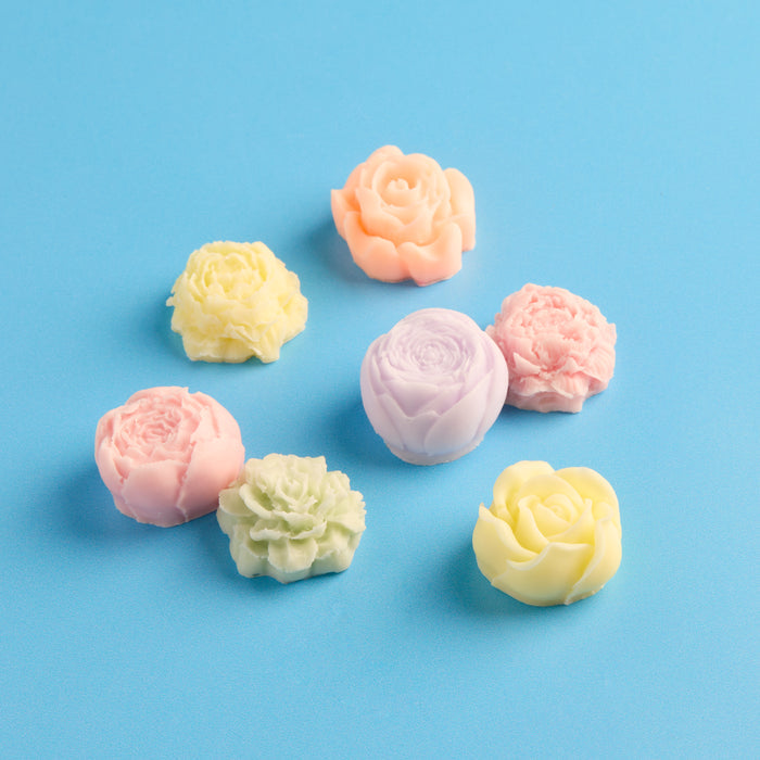 Assorted Flowers Silicone Embed Mold fragrance oil bottle