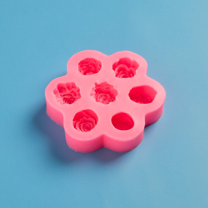 Assorted Flowers Silicone Embed Mold fragrance oil bottle