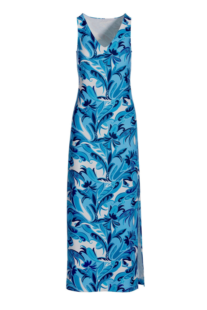 Beyond Travel Islamorada V Neck Maxi Blue Multi