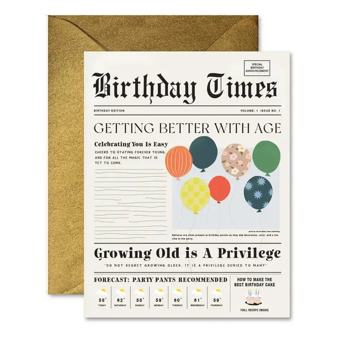 Birthday Times Birthday Card