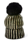 Black and Gold Metallic Beanie Black/Gold