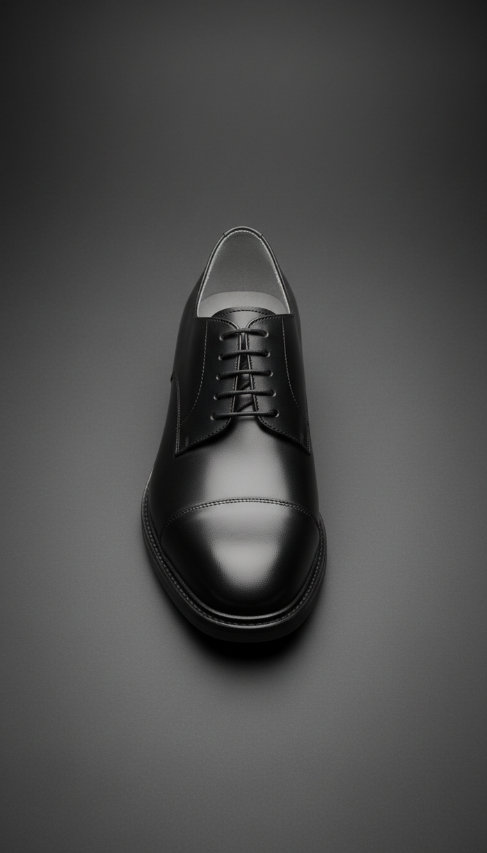 Black Leather Derby Shoe