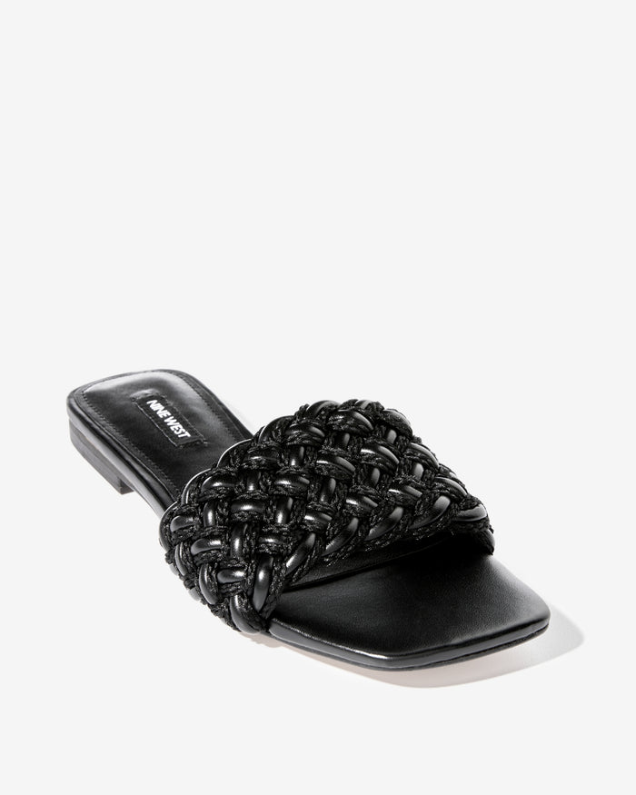 Braided Slide Sandal Black