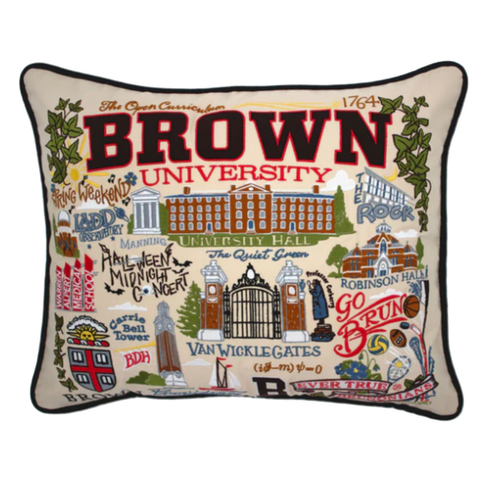 Brown University Collegiate Embroidered Pillow