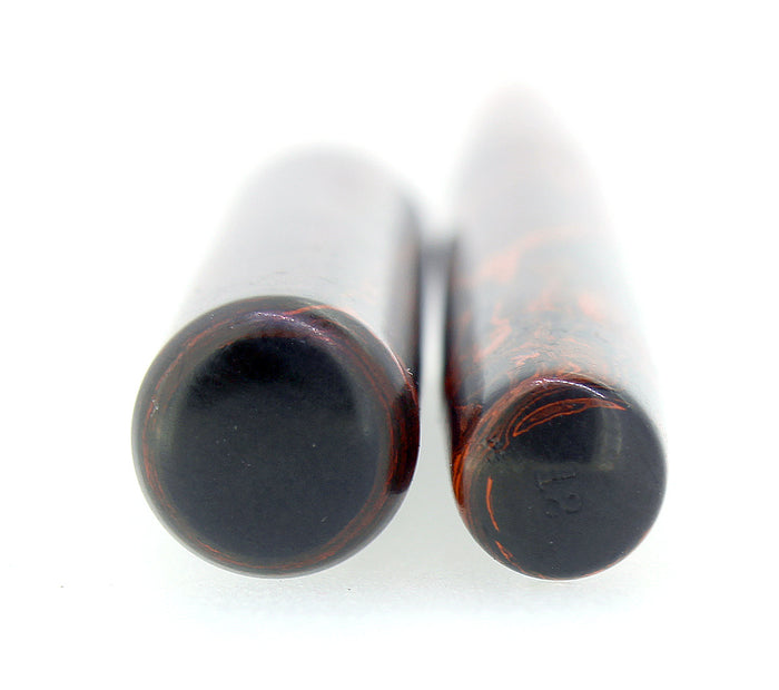 C1915 WATERMAN #12 MOTTLED RED HARD RUBBER FLEX NIB 2.94mm FOUNTAIN PEN RESTORED OFFERED BY ANTIQUE DIGGER