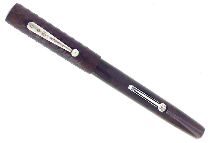 C1915 WATERMAN 14 PSF BLACK CHASED HARD RUBBER FOUNTAIN PEN RESTORED EXCELLENT OFFERED BY ANTIQUE DIGGER
