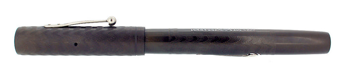 C1915 WATERMAN 14 PSF BLACK CHASED HARD RUBBER FOUNTAIN PEN RESTORED EXCELLENT OFFERED BY ANTIQUE DIGGER
