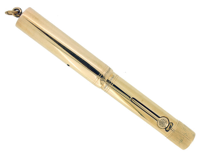 C1917 WATERMAN SMOOTH 18K GOLD FILLED 0552 1/2V F-BBB NIB FOUNTAIN PEN RESTORED OFFERED BY ANTIQUE DIGGER