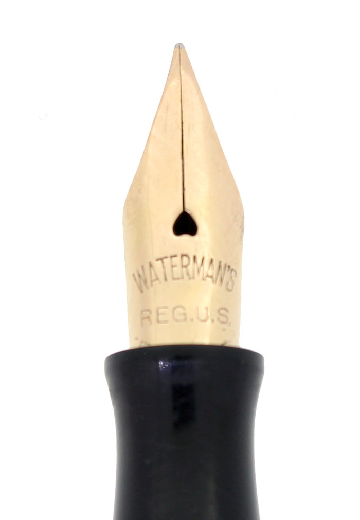 C1917 WATERMAN SMOOTH 18K GOLD FILLED 0552 1/2V F-BBB NIB FOUNTAIN PEN RESTORED OFFERED BY ANTIQUE DIGGER