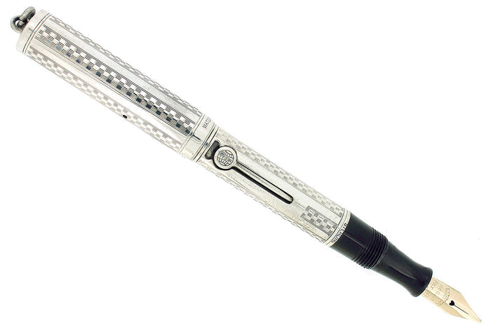C1917 WATERMAN STERLING GOTHIC OVERLAY 452 1/2V XF-BBB NIB FOUNTAIN PEN RESTORED OFFERED BY ANTIQUE DIGGER
