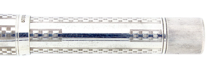 C1917 WATERMAN STERLING GOTHIC OVERLAY 452 1/2V XF-BBB NIB FOUNTAIN PEN RESTORED OFFERED BY ANTIQUE DIGGER