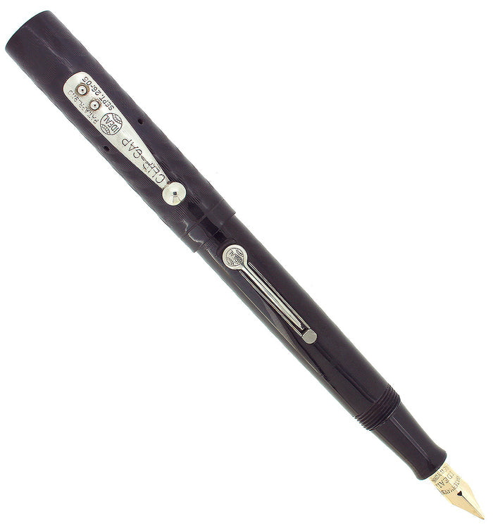 C1923 WATERMAN 52V BLACK CHASED HR FOUNTAIN PEN 14K F-BBB+ FLEX NIB RESTORED OFFERED BY ANTIQUE DIGGER