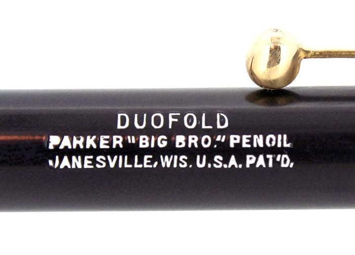 C1924 PARKER BLACK HARD RUBBER BIG BRO DUOFOLD SENIOR PENCIL RESTORED OFFERED BY ANTIQUE DIGGER