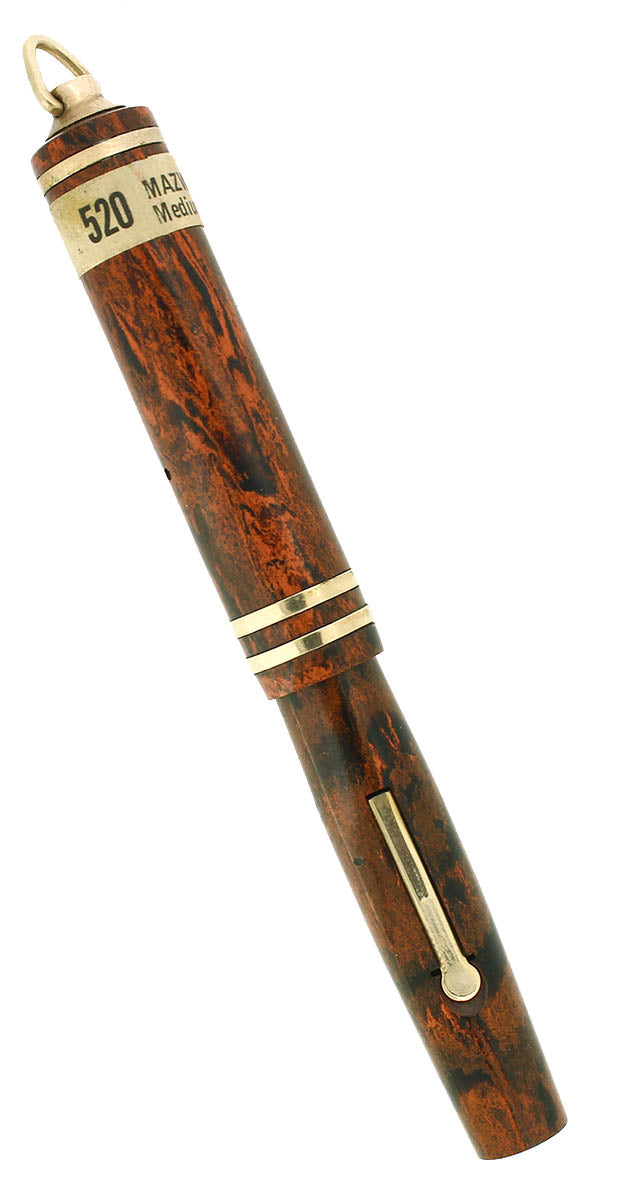 C1925 WAHL MOTTLED HARD RUBBER RING TOP FOUNTAIN PEN BOXED STICKERED OFFERED BY ANTIQUE DIGGER