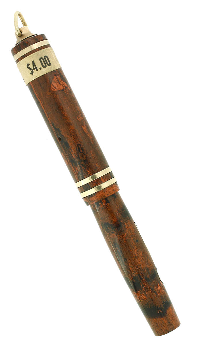 C1925 WAHL MOTTLED HARD RUBBER RING TOP FOUNTAIN PEN BOXED STICKERED OFFERED BY ANTIQUE DIGGER