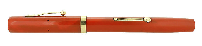 C1925 WATERMAN #52 CARDINAL RED HARD RUBBER FOUNTAIN PEN F-BBB FLEX NIB RESTORED OFFERED BY ANTIQUE DIGGER
