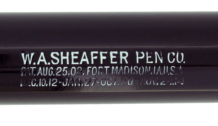 C1929 SHEAFFER WHITE DOT SENIOR FLAT TOP JET BLACK FOUNTAIN PEN RESTORED OFFERED BY ANTIQUE DIGGER