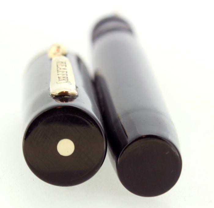 C1929 SHEAFFER WHITE DOT SENIOR FLAT TOP JET BLACK FOUNTAIN PEN RESTORED OFFERED BY ANTIQUE DIGGER
