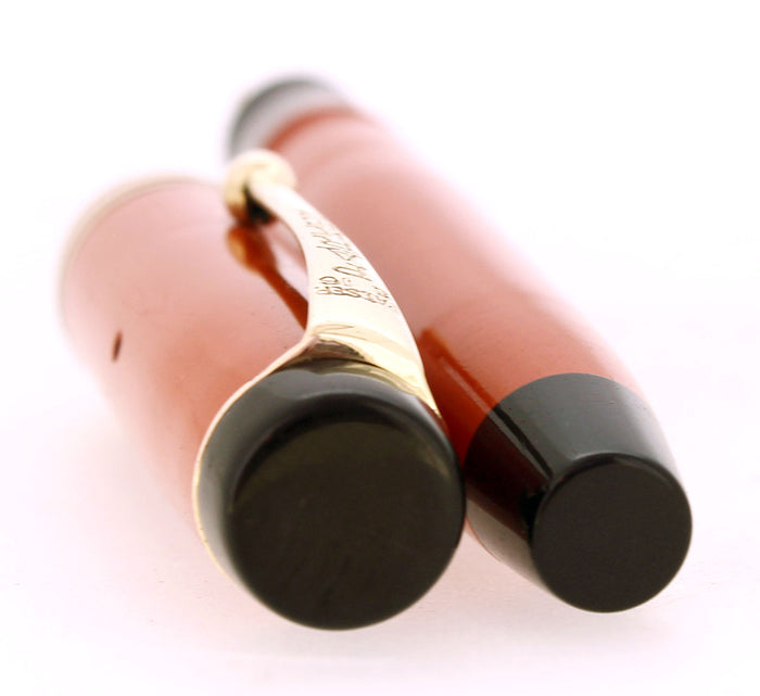 C1930 PARKER STREAMLINE DUOFOLD JR LACQUER RED FOUNTAIN PEN RESTORED OFFERED BY ANTIQUE DIGGER