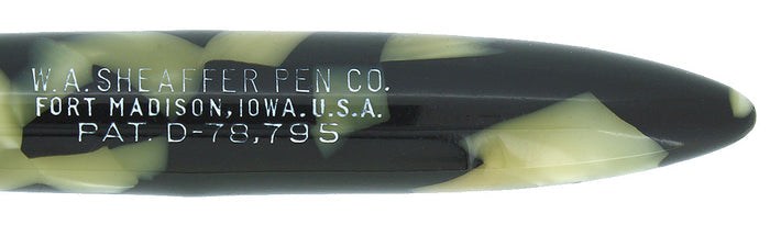 C1930 SHEAFFER DELUXE PETITE BLACK & PEARL LIFETIME BALANCE FOUNTAIN PEN RESTORED OFFERED BY ANTIQUE DIGGER