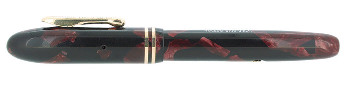 C1932 CONKLIN VEST POCKET ROSE & BLACK MARBLE FOUNTAIN PEN RESTORED OFFERED BY ANTIQUE DIGGER