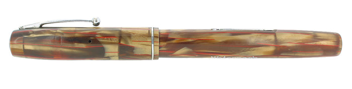 C1933 WATERMAN #32A GOLDEN PEARL BRONZE W/RED VEINS FOUNTAIN PEN RESTORED OFFERED BY ANTIQUE DIGGER