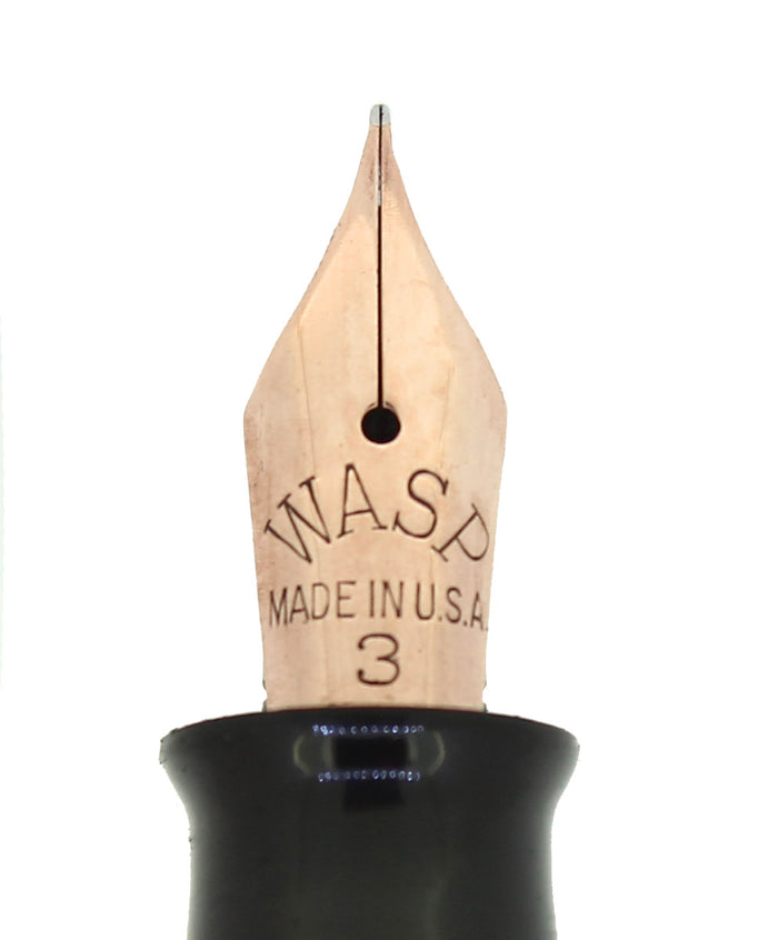 C1937 SHEAFFER WASP BURGUNDY WAVE & BLACK MARBLE FOUNTAIN PEN RESTORED OFFERED BY ANTIQUE DIGGER