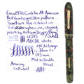 C1938 CONKLIN ALL AMERICAN REPTILIAN FOLIAGE RED VEIN FOUNTAIN PEN RESTORED OFFERED BY ANTIQUE DIGGER