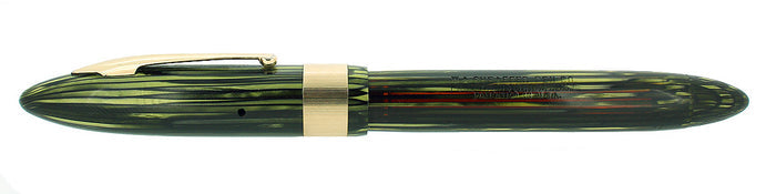 C1938 SHEAFFER  MARINE GREEN STANDARD BALANCE FOUNTAIN PEN PLUNGER FILL RESTORED OFFERED BY ANTIQUE DIGGER