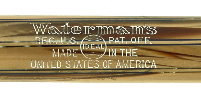 C1939 WATERMAN 5116 GOLDEN PEARL BLACK PINSTRIPES FOUNTAIN PEN RESTORED OFFERED BY ANTIQUE DIGGER