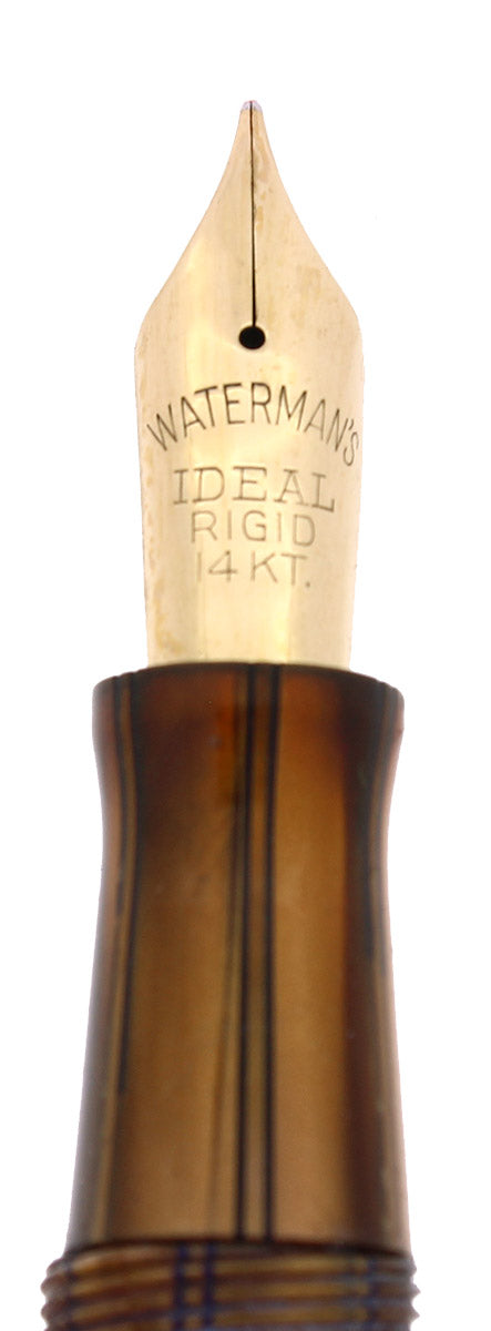 C1939 WATERMAN 5116 GOLDEN PEARL BLACK PINSTRIPES FOUNTAIN PEN RESTORED OFFERED BY ANTIQUE DIGGER