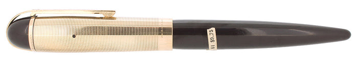 C1942 EVERSHARP SKYLINE GOLD CAP BROWN BARREL FOUNTAIN PEN NOS MINT STICKERED OFFERED BY ANTIQUE DIGGER