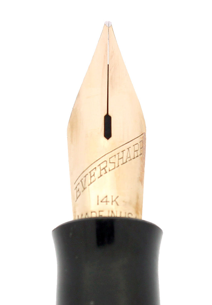 C1942 EVERSHARP SKYLINE GOLD CAP BROWN BARREL FOUNTAIN PEN NOS MINT STICKERED OFFERED BY ANTIQUE DIGGER