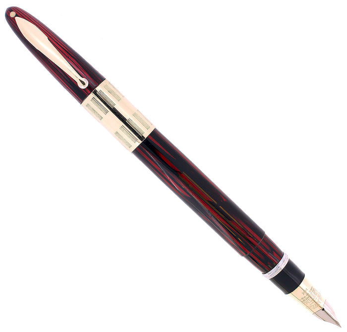 C1942 SHEAFFER CARMINE TRIUMPH LIFETIME FOUNTAIN PEN PLUNGER FILL RESTORED OFFERED BY ANTIQUE DIGGER