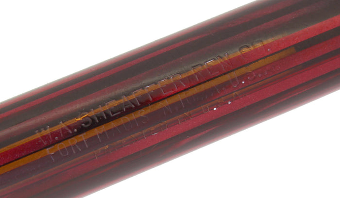C1942 SHEAFFER CARMINE TRIUMPH LIFETIME NIB FOUNTAIN PEN PLUNGER FILLER RESTORED OFFERED BY ANTIQUE DIGGER