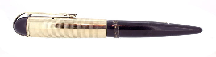 C1943 EVERSHARP SKYLINE FOUNTAIN PEN GOLD BARREL BLACK BODY SET MINT STICKERED OFFERED BY ANTIQUE DIGGER
