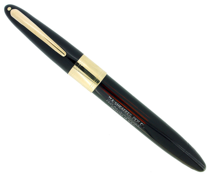 C1945 SHEAFFER LIFETIME 1250 JET BLACK FOUNTAIN PEN 14K TRIUMPH NIB RESTORED OFFERED BY ANTIQUE DIGGER