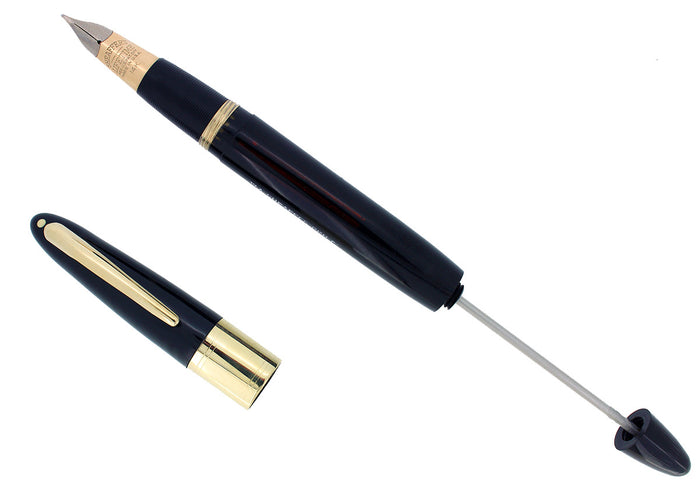 C1945 SHEAFFER LIFETIME 1250 JET BLACK FOUNTAIN PEN 14K TRIUMPH NIB RESTORED OFFERED BY ANTIQUE DIGGER