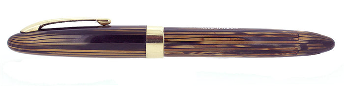 C1947 SHEAFFER TRIUMPH VALIANT GOLDEN BROWN FOUNTAIN PEN PLUNGER FILL RESTORED OFFERED BY ANTIQUE DIGGER