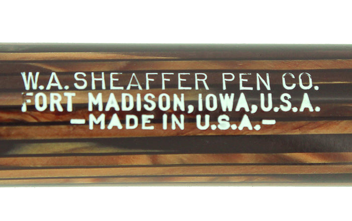 C1947 SHEAFFER TRIUMPH VALIANT GOLDEN BROWN FOUNTAIN PEN PLUNGER FILL RESTORED OFFERED BY ANTIQUE DIGGER