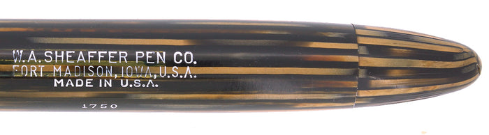 C1948 SHEAFFER CREST DELUXE GOLDEN BROWN PLUNGER FILL TRIUMPH NIB FOUNTAIN PEN RESTORED OFFERED BY ANTIQUE DIGGER