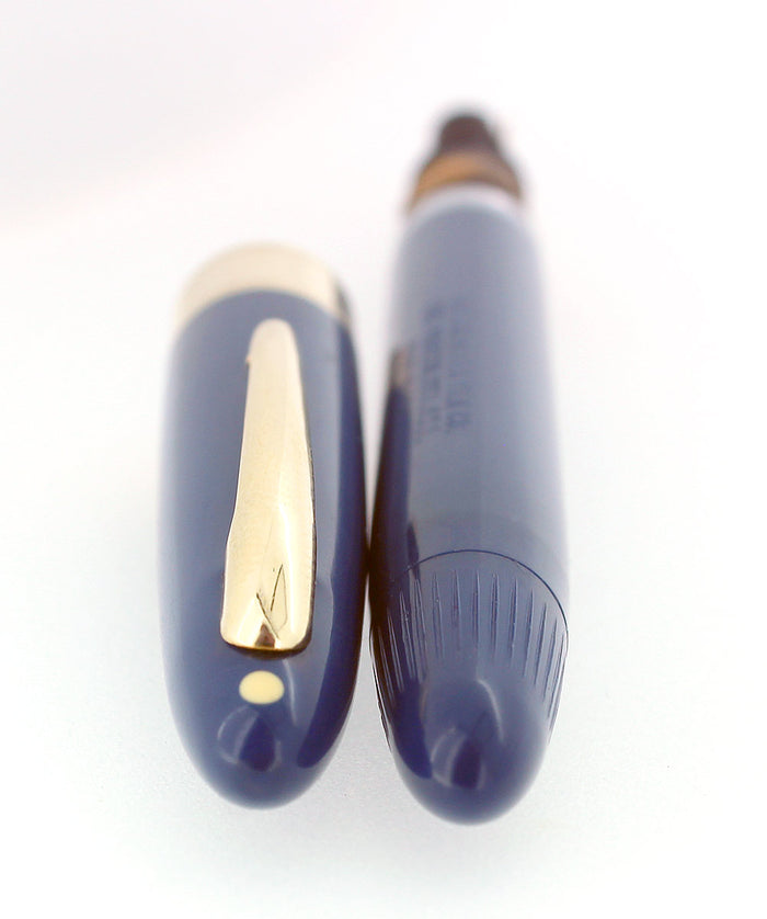 C1951 SHEAFFER TOUCHDOWN GREGG SHORTHAND NIB FOUNTAIN PEN PERSIAN BLUE NEW OLD STOCK MINT OFFERED BY ANTIQUE DIGGER