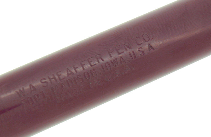 C1952 SHEAFFER CLIPPER BURGUNDY SNORKEL M NIB FOUNTAIN PEN NEW OLD STOCK MINT OFFERED BY ANTIQUE DIGGER
