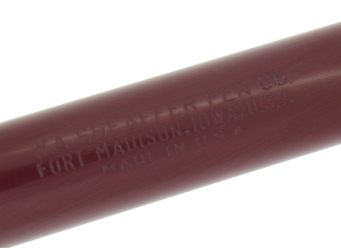 C1952 SHEAFFER CLIPPER BURGUNDY SNORKEL XF NIB FOUNTAIN PEN NEW OLD STOCK MINT OFFERED BY ANTIQUE DIGGER
